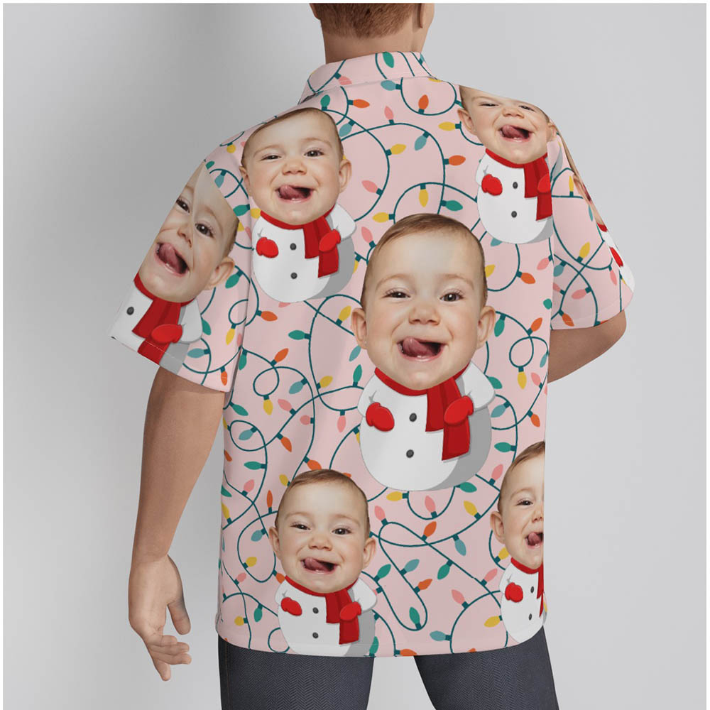 Cute Custom Face Baby Snowman Christmas Hawaiian Shirt