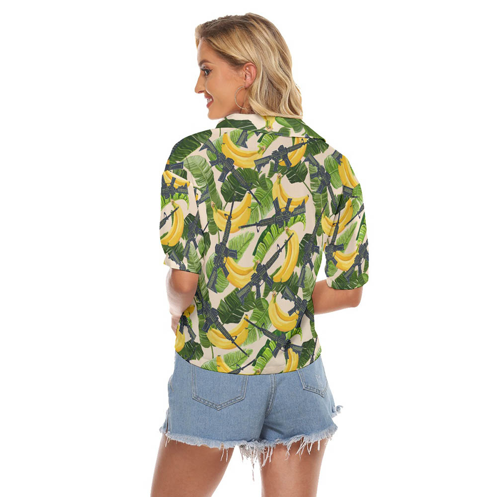 Cool Gun Tactical Tropical Women's Hawaiian Cropped Shirt