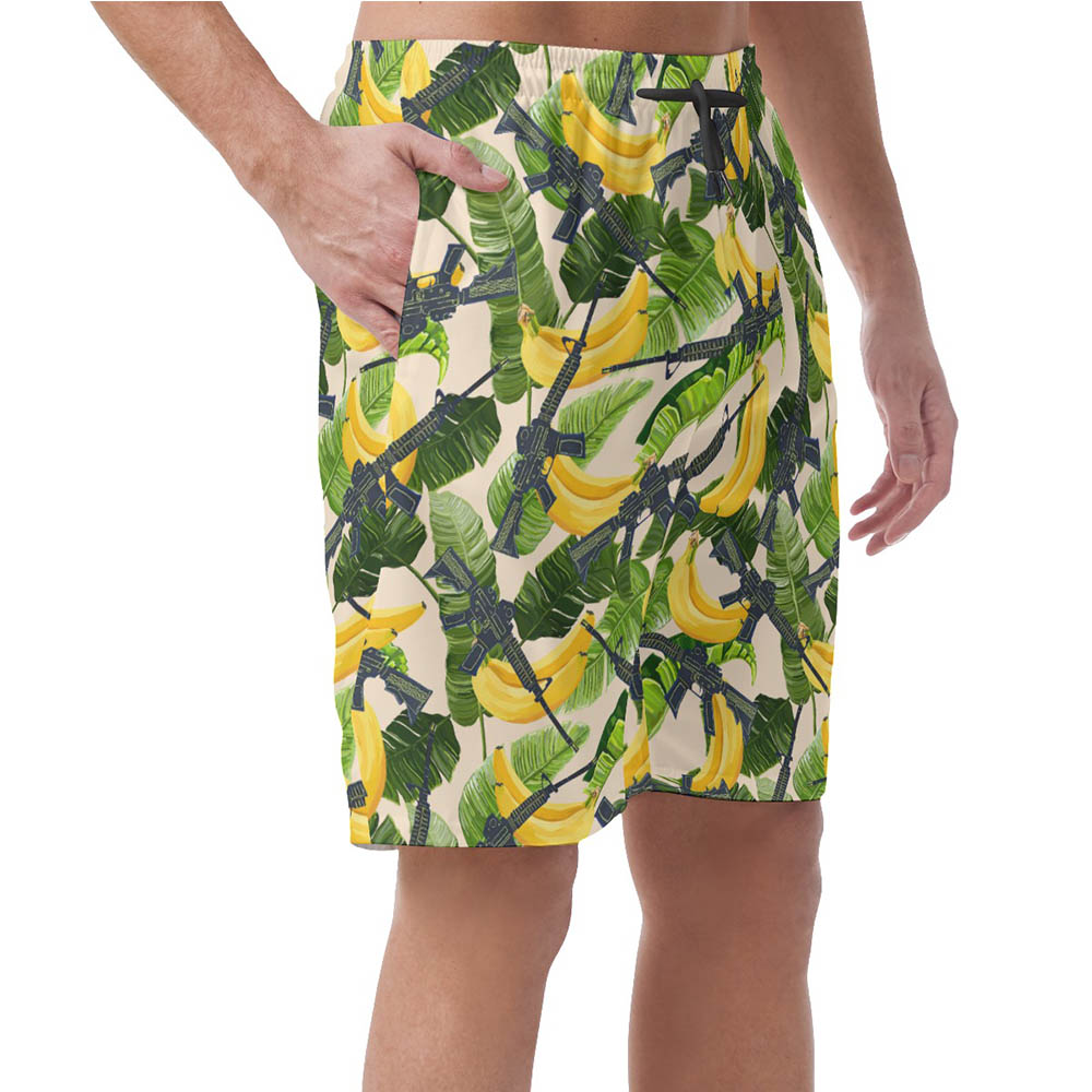 Tropical Banana Gun Tactical Hawaiian Men's Shorts