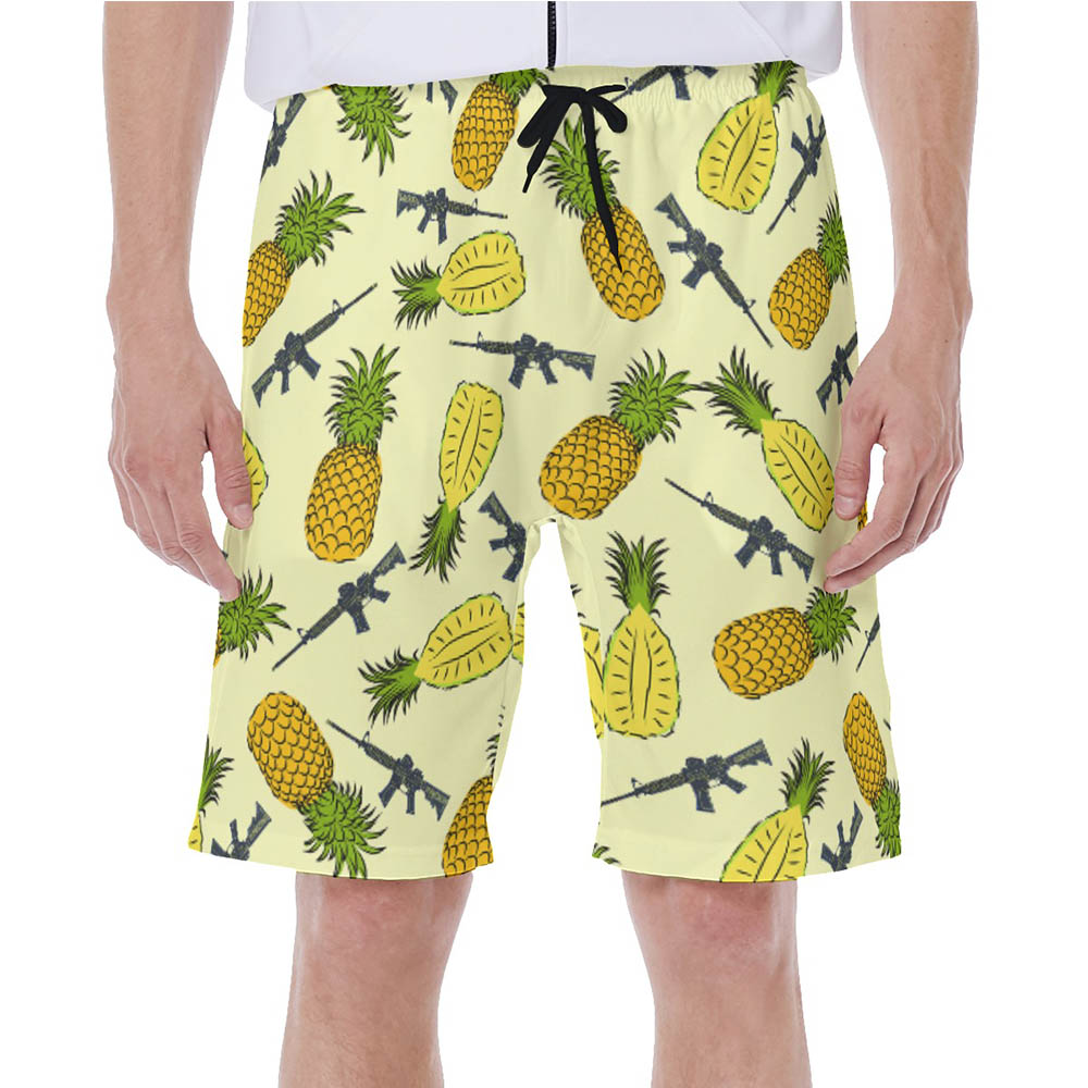 Cool Tactical Gun Pineapple Hawaiian Swim Trunks For Men - variant image 1