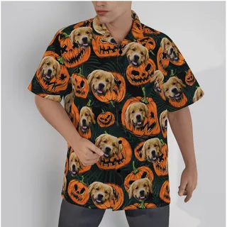Halloween Hawaiian Shirt With Custom Dog Face