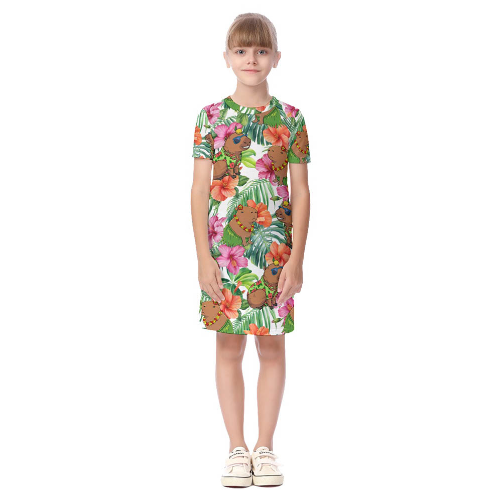 Funny Hula Capybara Hibiscus Matching Family Hawaiian Outfits