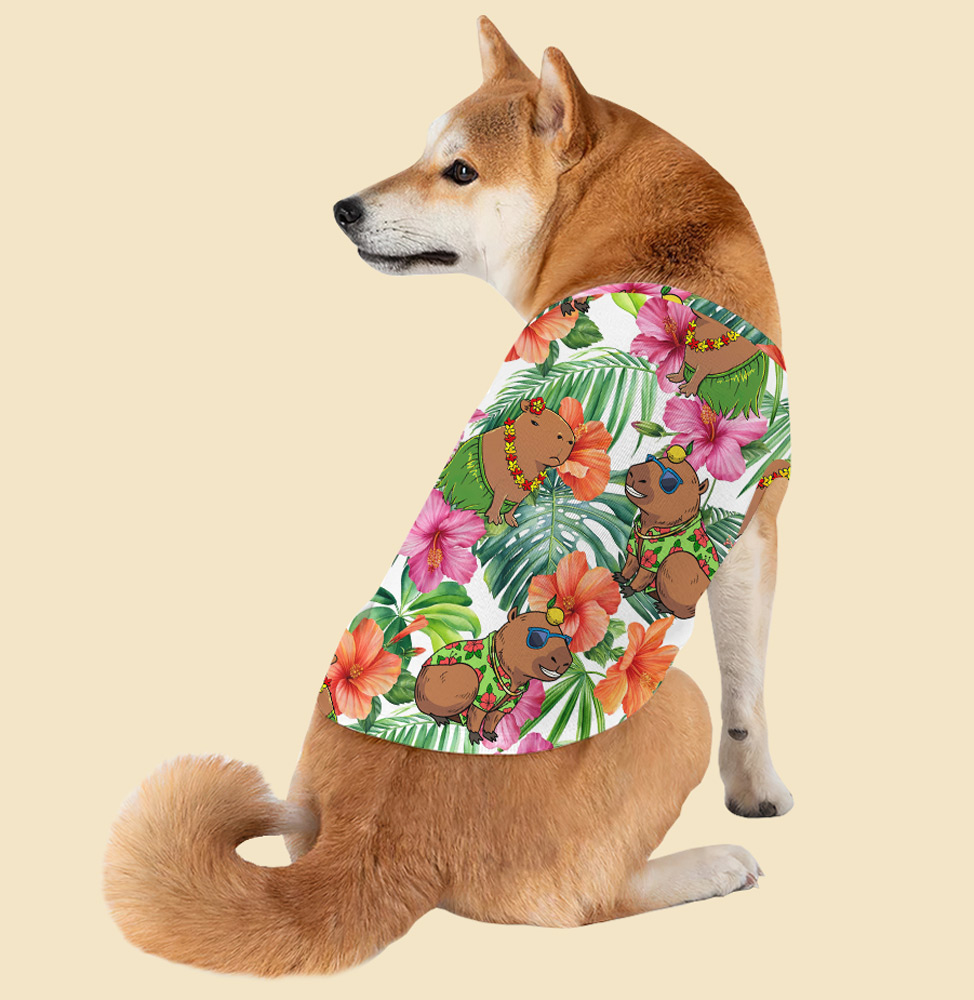 Funny Hula Capybara Hibiscus Matching Family Hawaiian Outfits