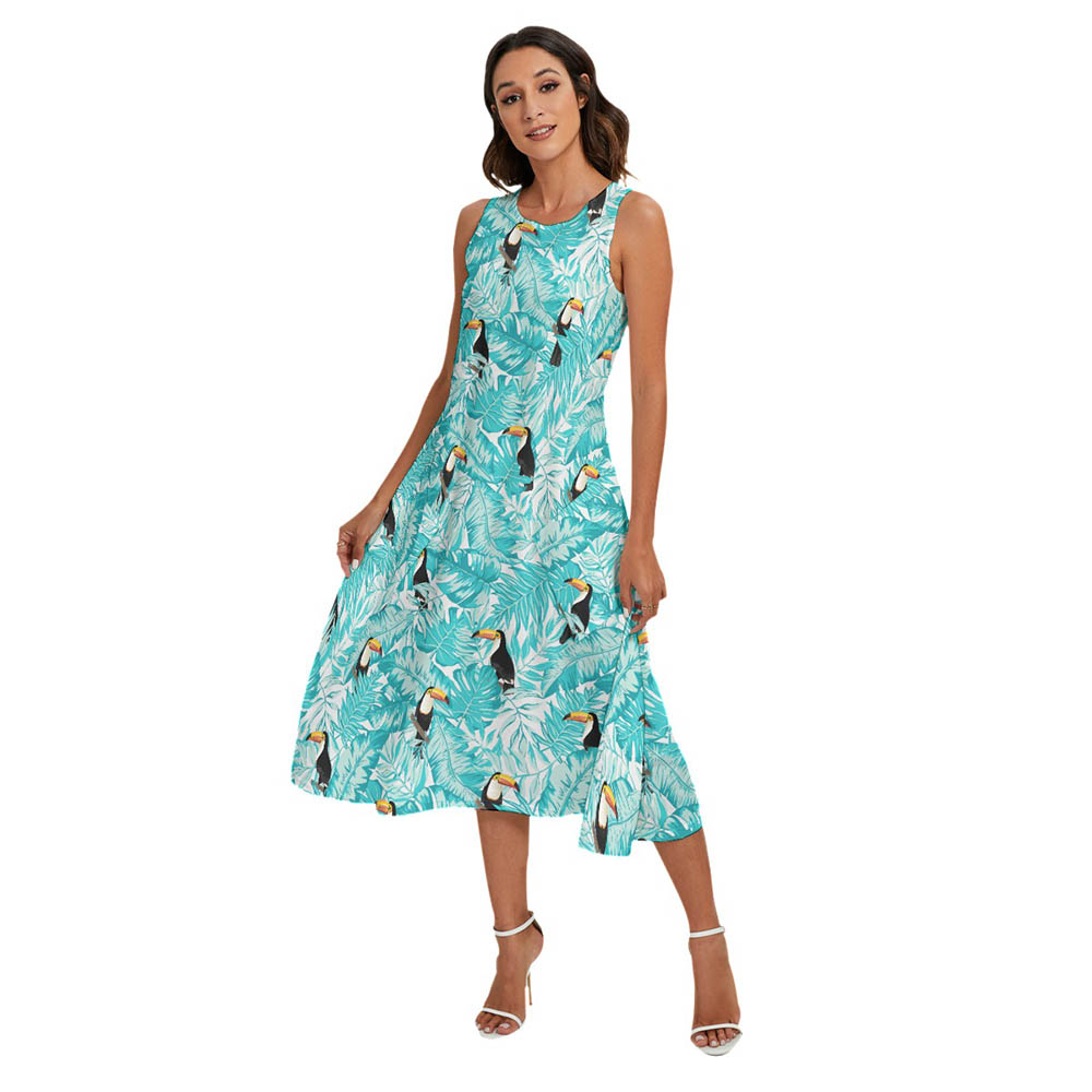 Tropical Toucan Blue Matching Family Hawaiian Outfits