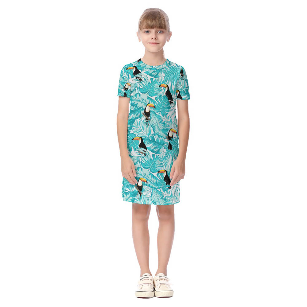 Tropical Toucan Blue Matching Family Hawaiian Outfits