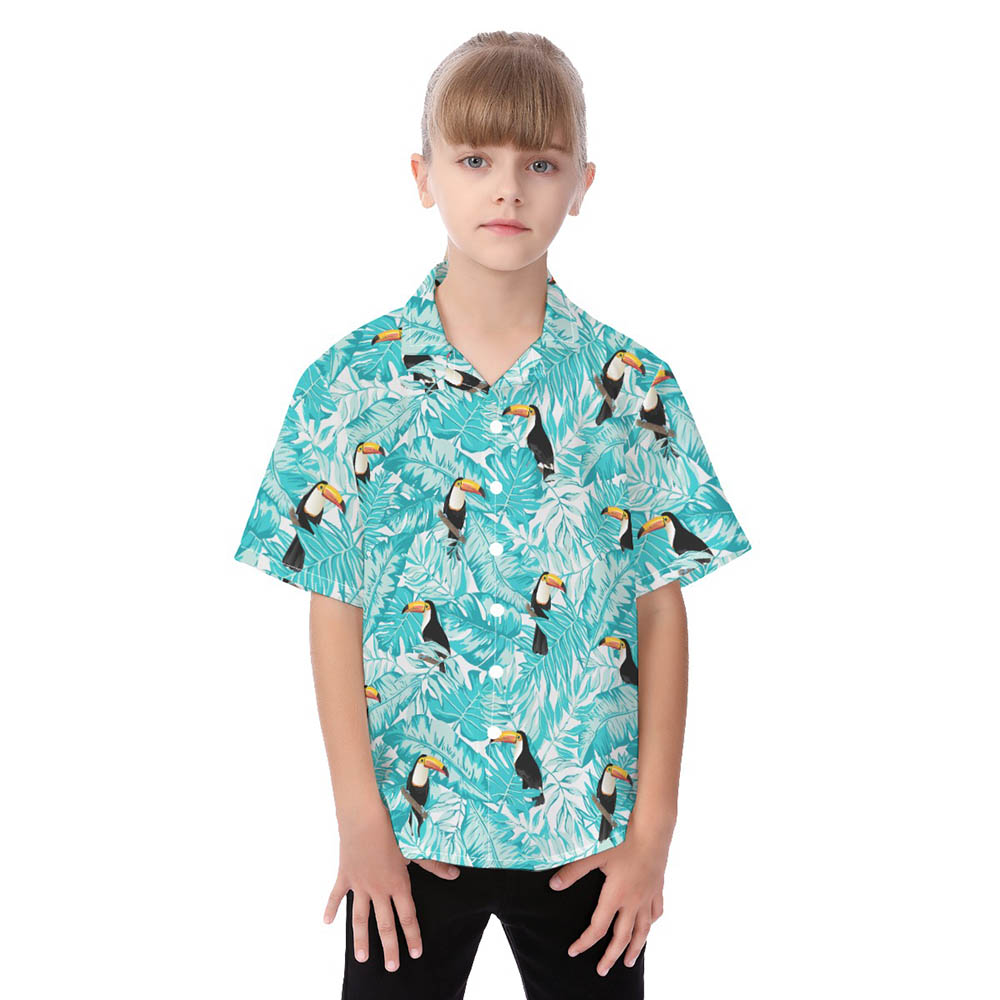 Tropical Toucan Blue Matching Family Hawaiian Outfits