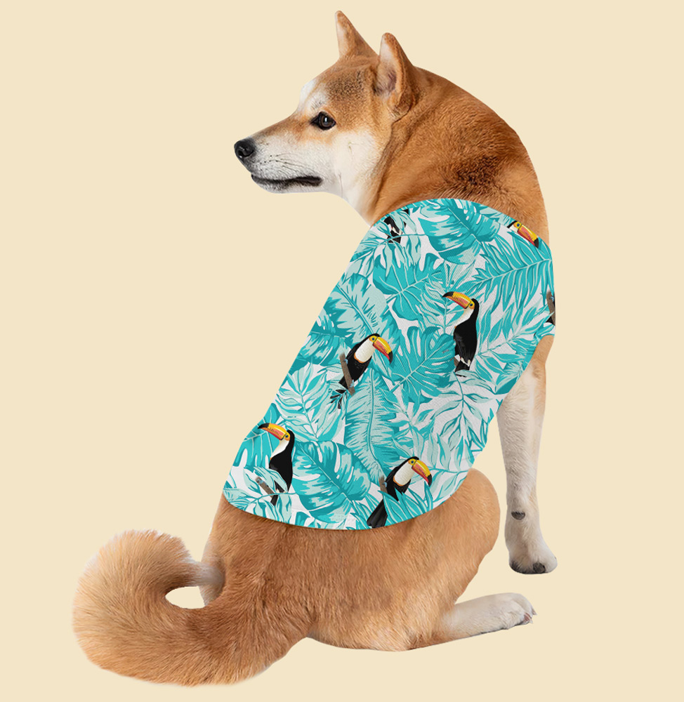 Tropical Toucan Blue Matching Family Hawaiian Outfits