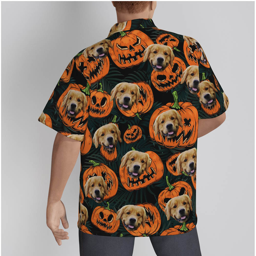 Halloween Hawaiian Shirt With Custom Dog Face