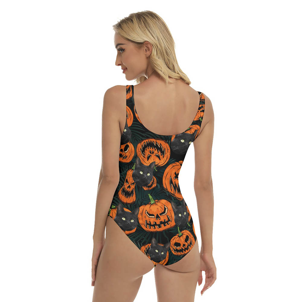Halloween Hawaiian Swimsuit With Cat Face