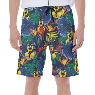 Funny Tactical Rubber Duck Tropical Hawaiian Swim Trunks For Men