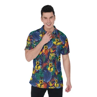 Tropical Tactical Rubber Duck Hawaiian Polo Shirt For Men