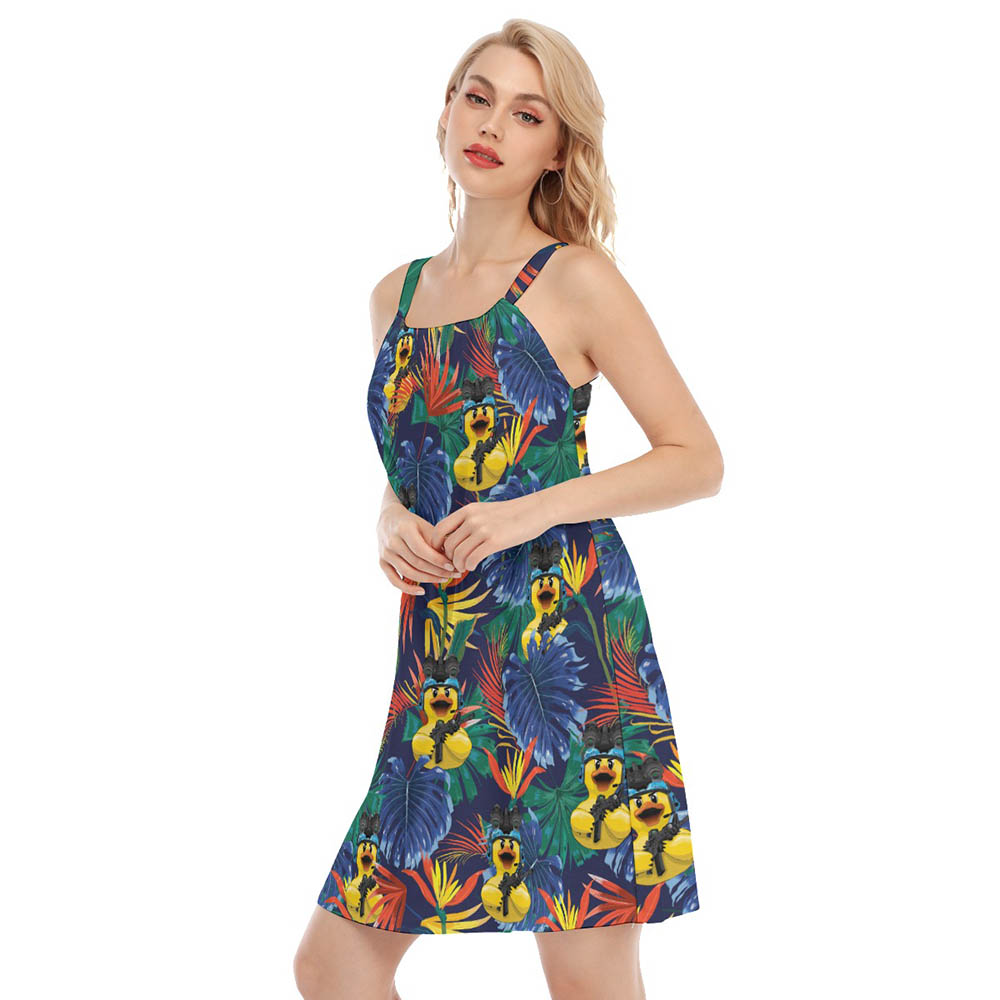 Tropical Rubber Duck Tactical Hawaiian Dresses For Women