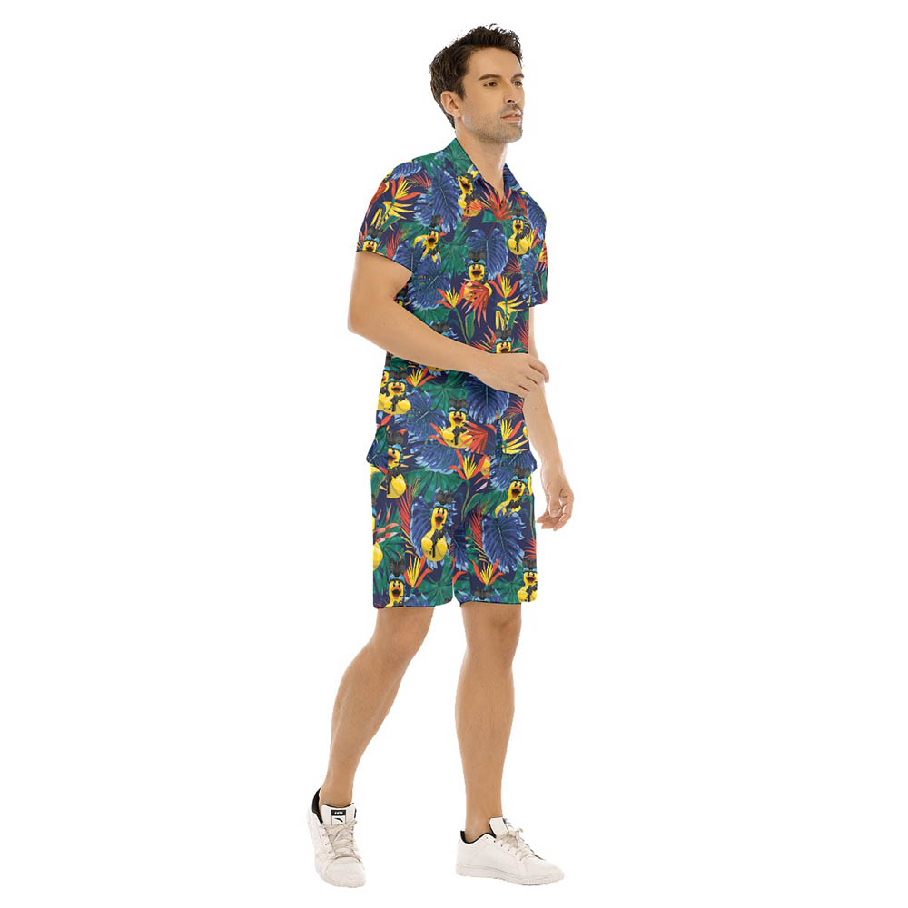Set Tropical Rubber Duck Tactical Hawaiian Shirt And Shorts For Men