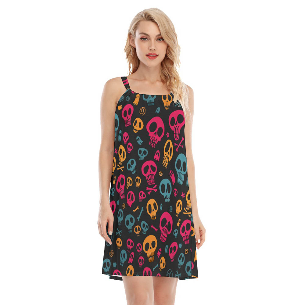 Halloween Skull Aloha Cami Dresses For Women - variant image 1