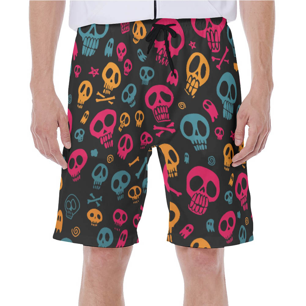 Funny Skull Halloween Hawaiian Swim Trunks For Men - variant image 1
