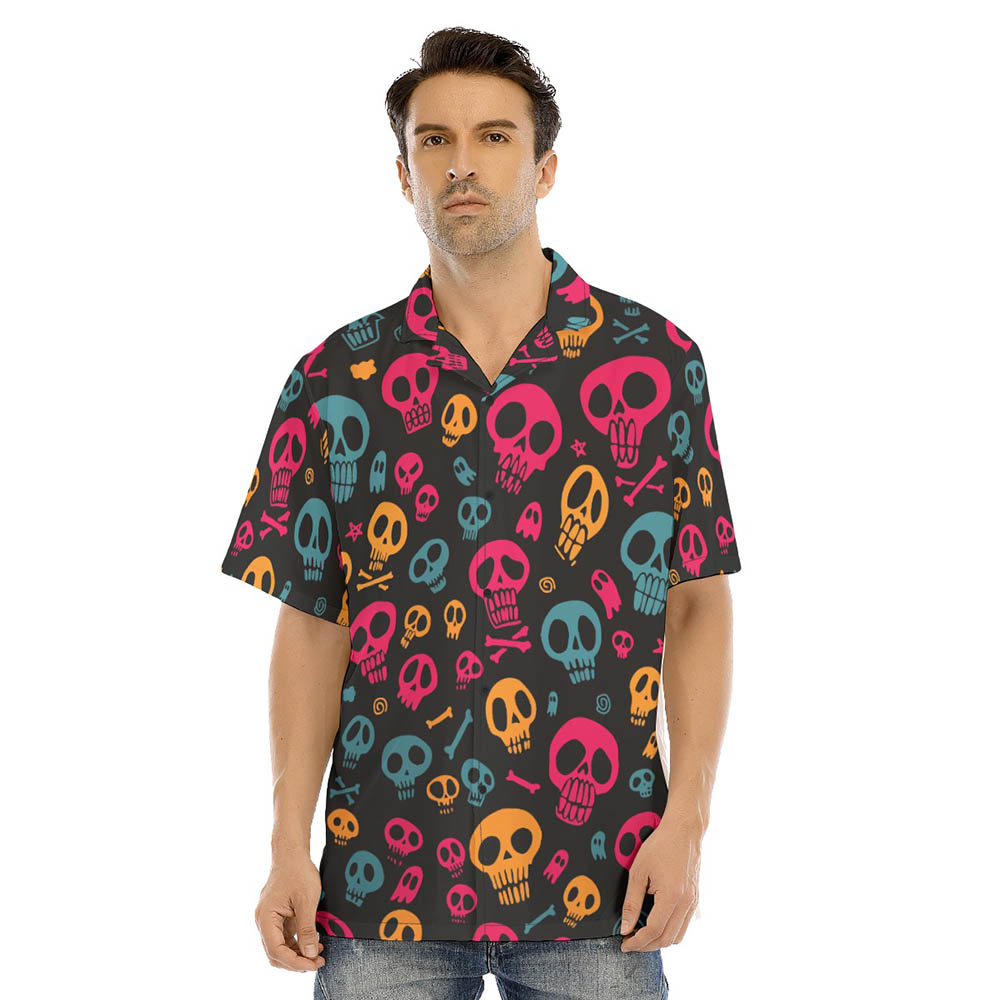 Halloween Skull Men's Hawaiian Shirt - variant image 1