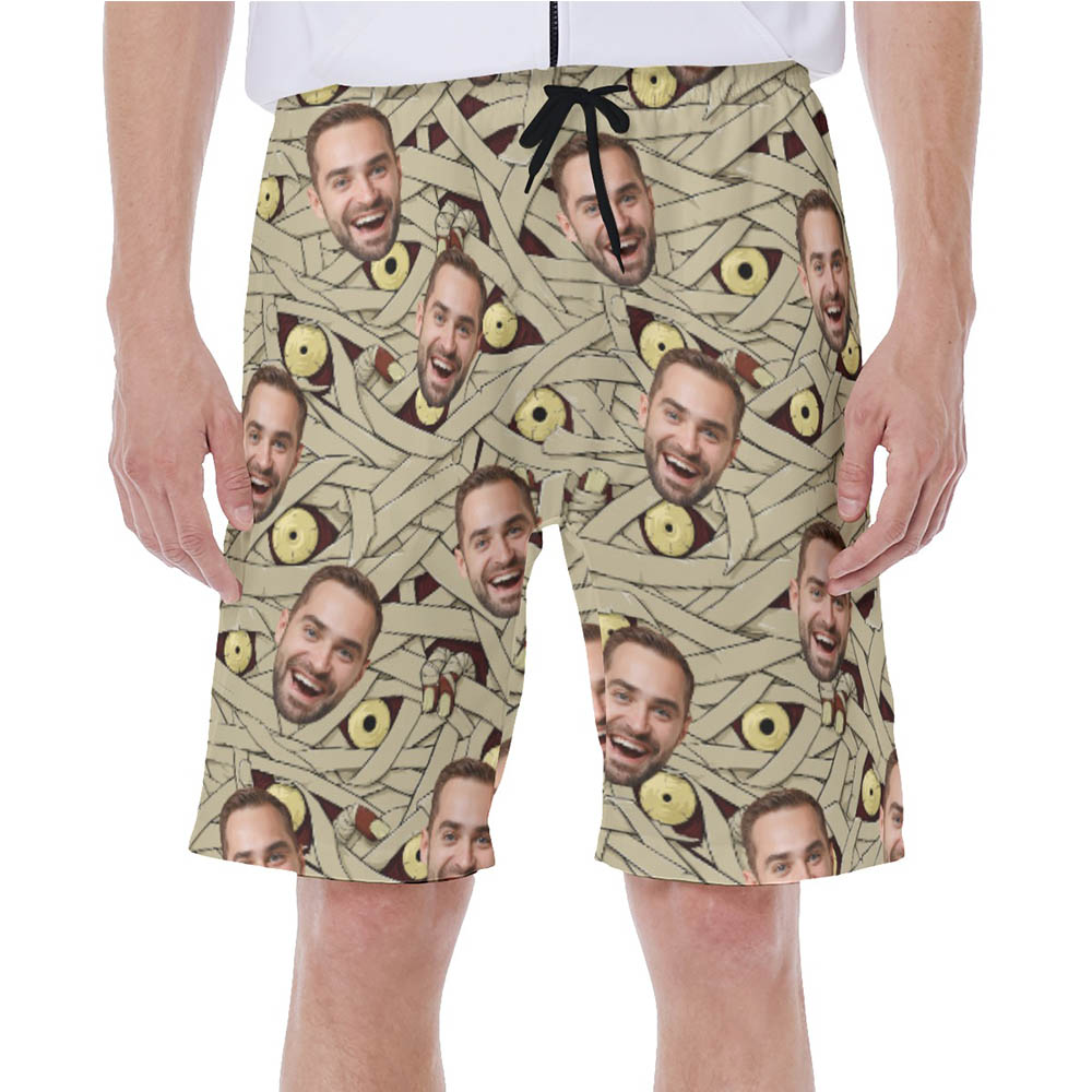Halloween Mummy Costume Hawaiian Swim Trunks With Custom Face - variant image 1