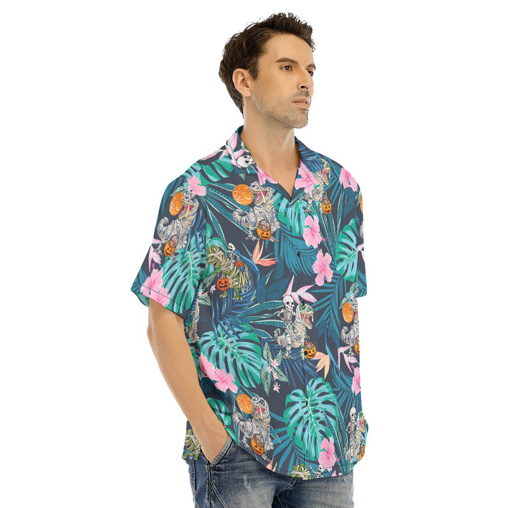 Funny Mummy Dinosaur Halloween Hawaiian Shirt