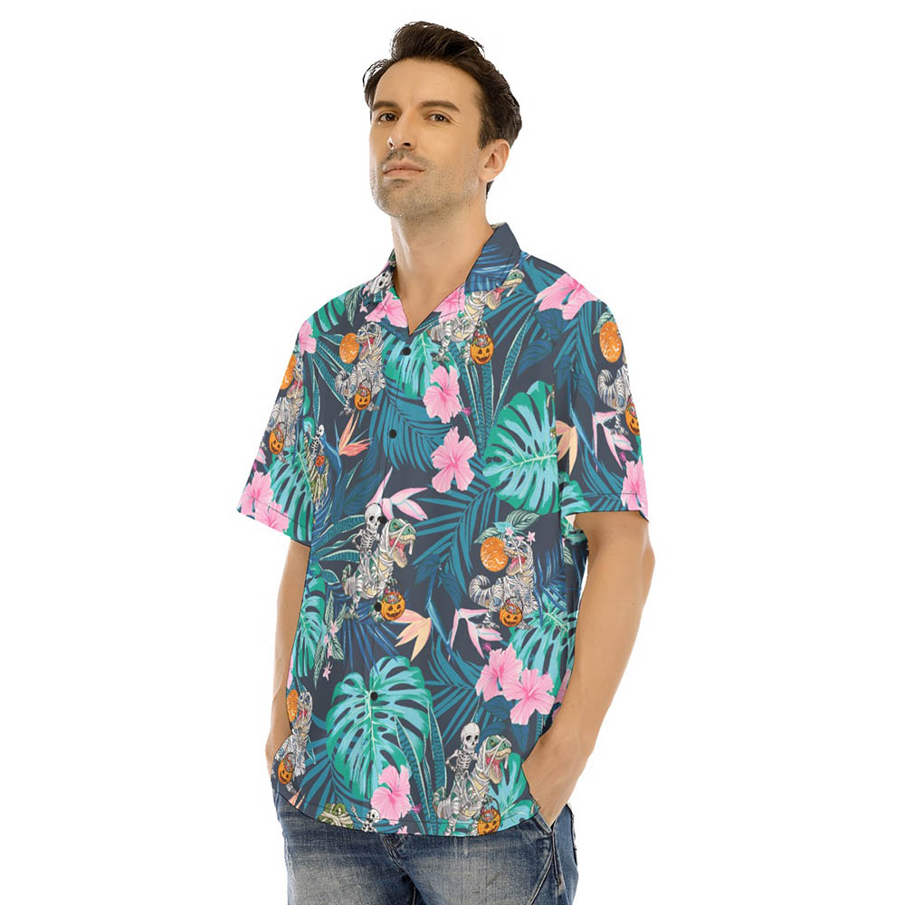 Funny Mummy Dinosaur Halloween Hawaiian Shirt