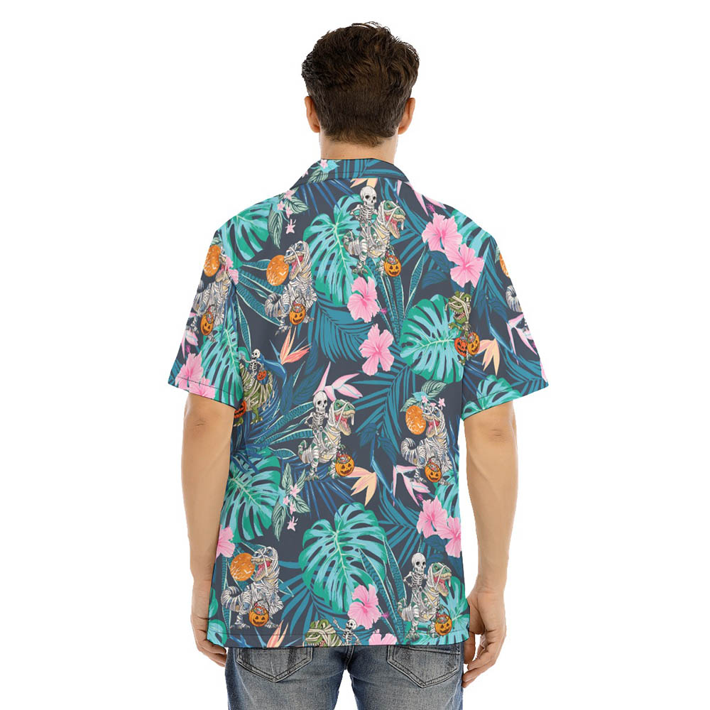 Funny Mummy Dinosaur Halloween Hawaiian Shirt