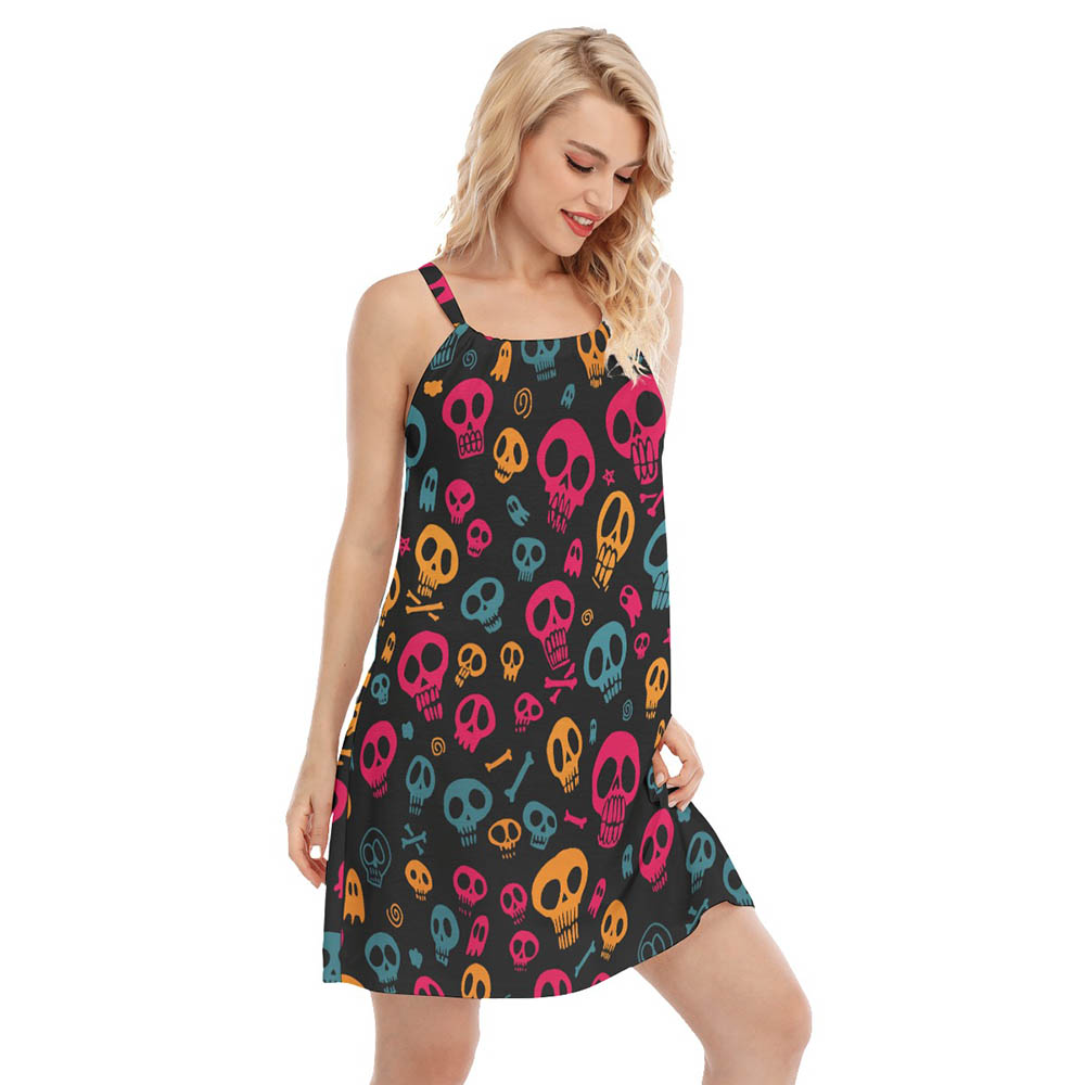 Halloween Skull Aloha Cami Dresses For Women