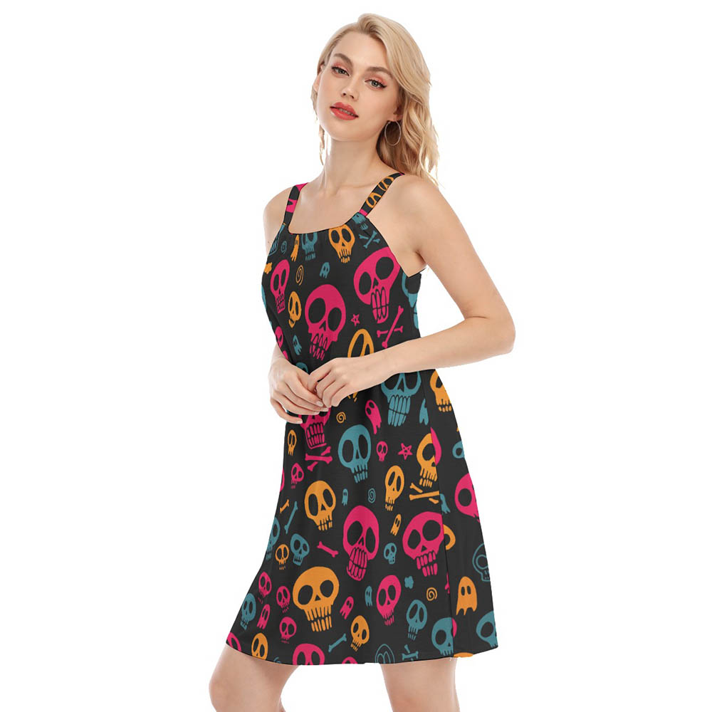 Halloween Skull Aloha Cami Dresses For Women