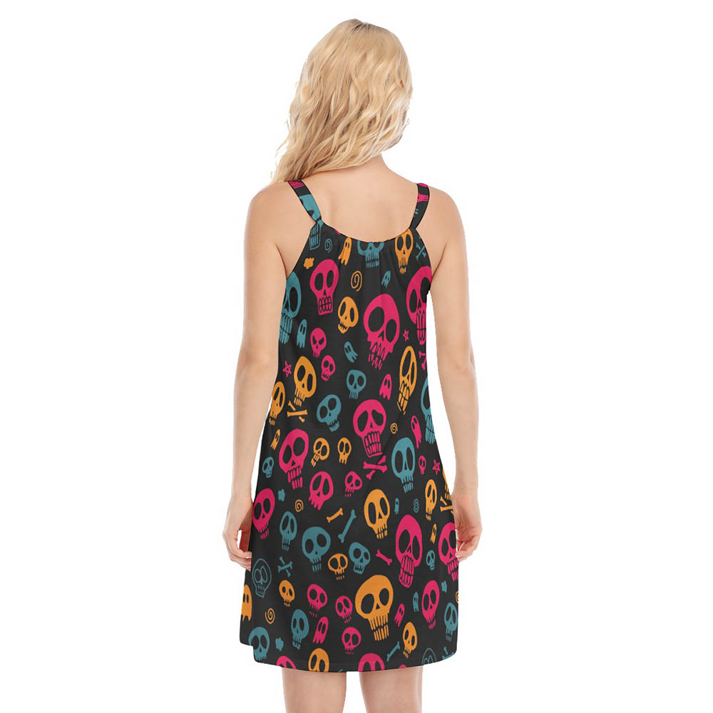 Halloween Skull Aloha Cami Dresses For Women