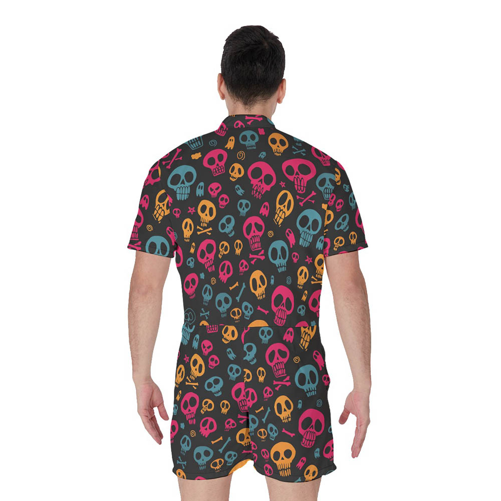 Halloween Custom Face Hawaiian Romper For Men