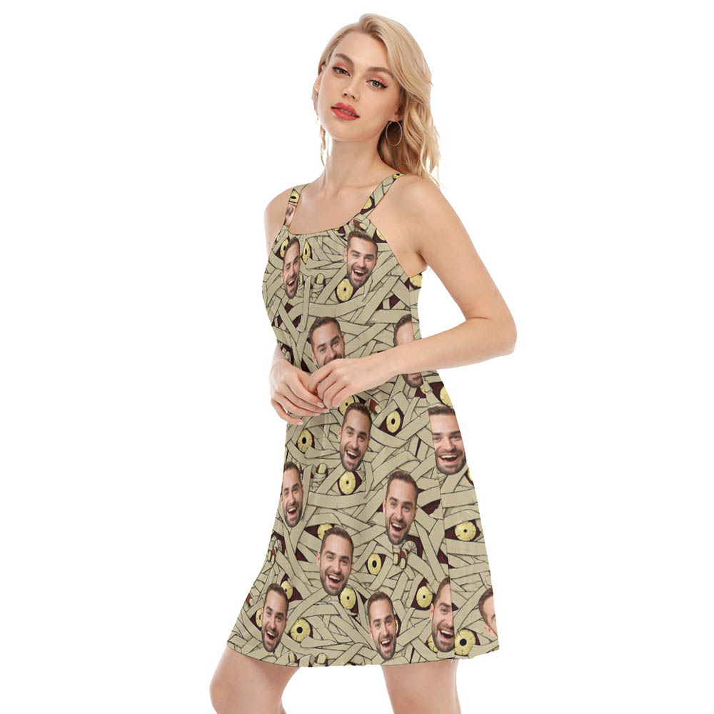Funny Custom Face Mummy Costume Hawaiian Cami Dress
