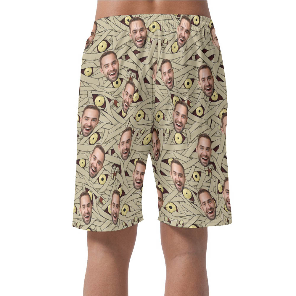 Funny Custom Face Mummy Costume Hawaiian Men's Shorts