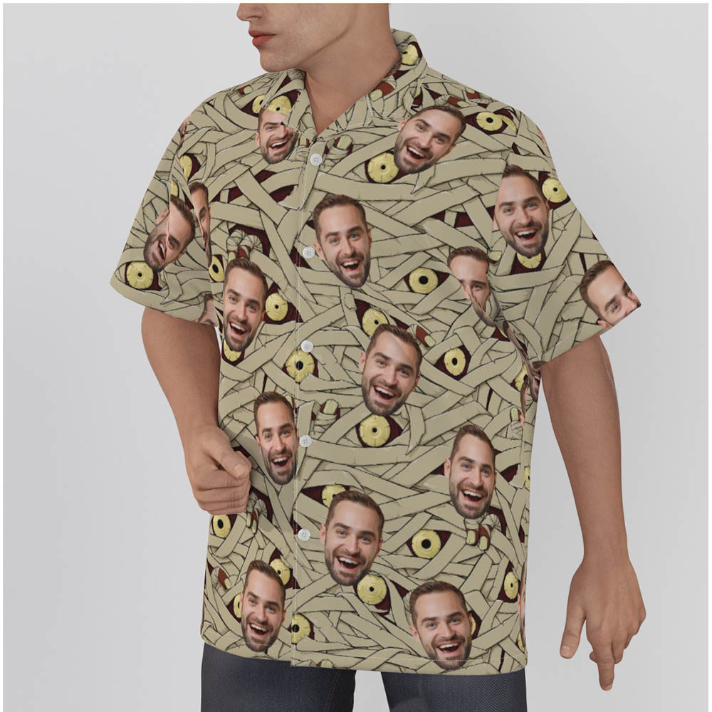Custom Face Mummy Costume Halloween Hawaiian Shirt