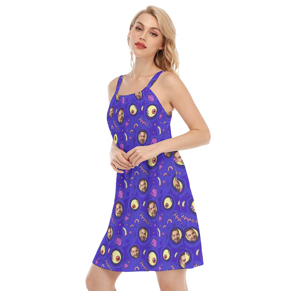 Custom Face Halloween Zombie Skin Hawaiian Dress For Women