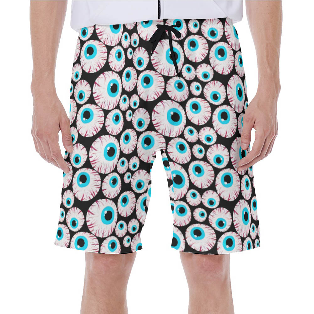 Halloween Creepy Eyeballs Hawaiian Swim Trunks For Men - variant image 1