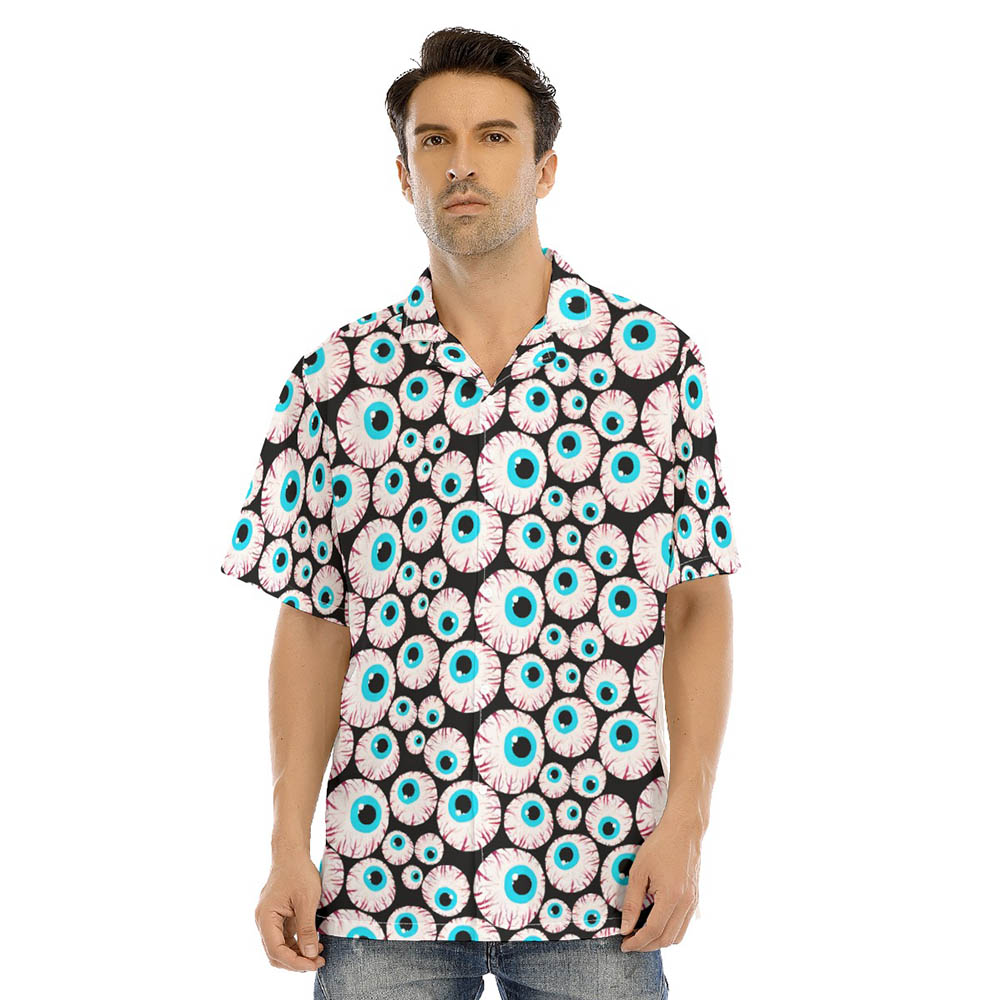 Creepy Eyeballs Halloween Men's Hawaiian Shirt - variant image 1