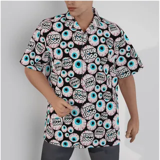 Cool Creepy Eyeaballs Halloween Hawaiian Shirt With Custom Logo