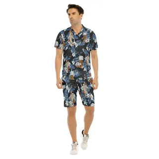 Set Bigfoot Mummy Tropical Hawaiian Shirt And Matching Shorts For Men