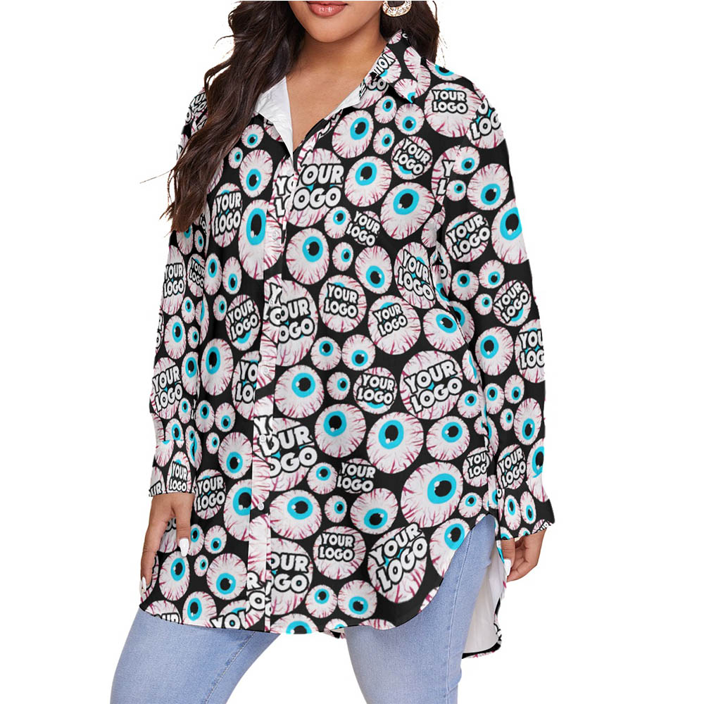 Halloween Creepy Eyeballs Hawaiian Plus Size Shirt With Custom Company Logo