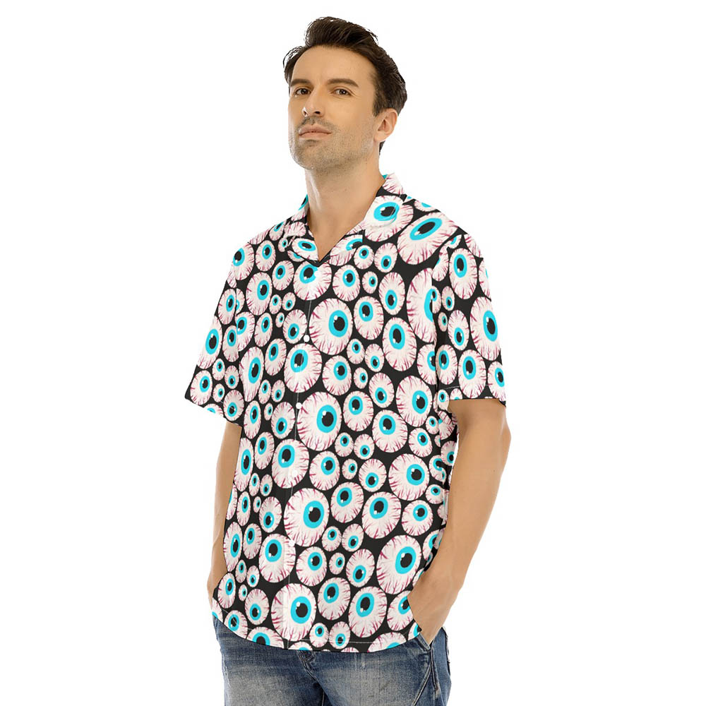 Creepy Eyeballs Halloween Men's Hawaiian Shirt