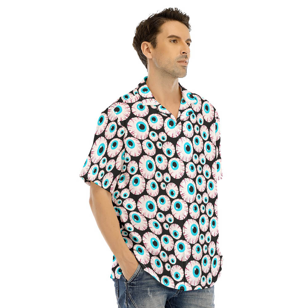 Creepy Eyeballs Halloween Men's Hawaiian Shirt