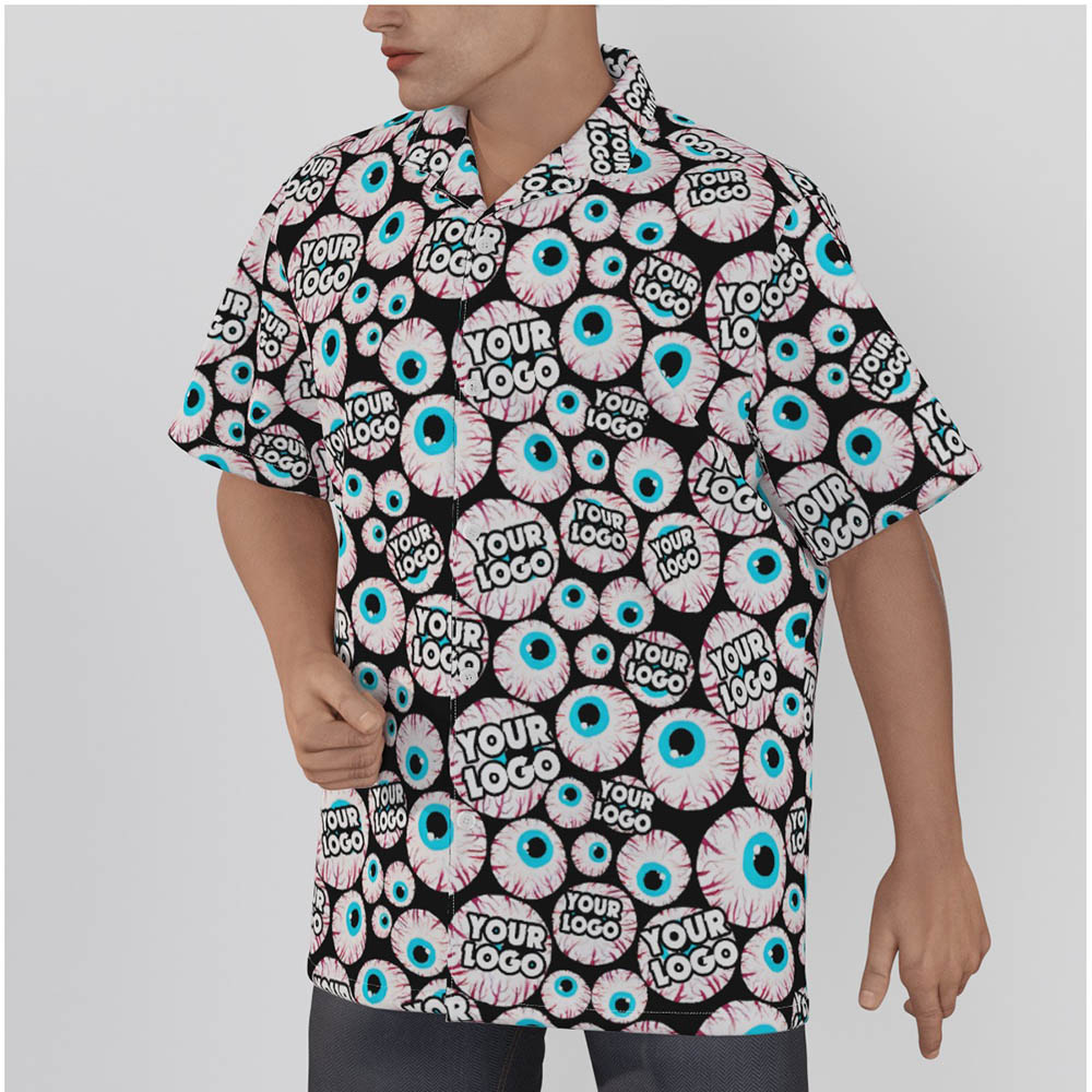 Cool Creepy Eyeaballs Halloween Hawaiian Shirt With Custom Logo