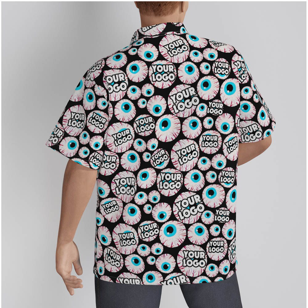 Cool Creepy Eyeaballs Halloween Hawaiian Shirt With Custom Logo