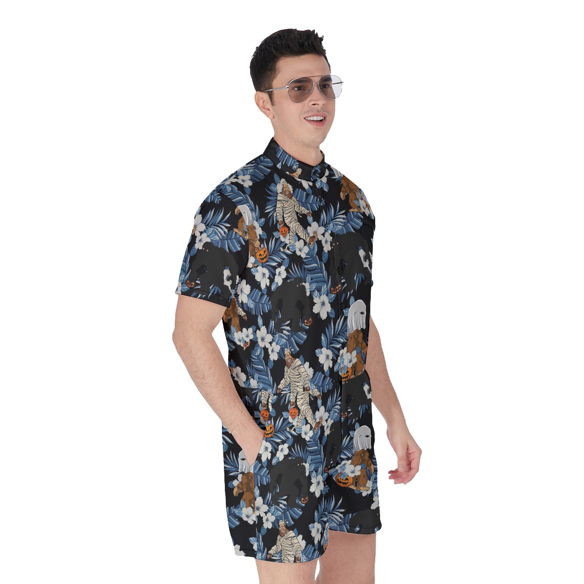 Tropical Bigfoot Mummy Costume Men's Hawaiian Romper