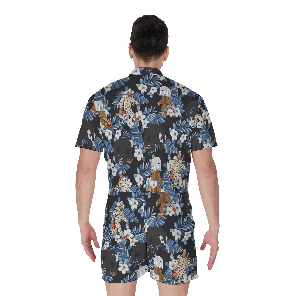 Tropical Bigfoot Mummy Costume Men's Hawaiian Romper