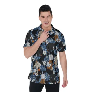 Funny Bigfoot Mummy Costume Hawaiian Polo Golf Shirt
