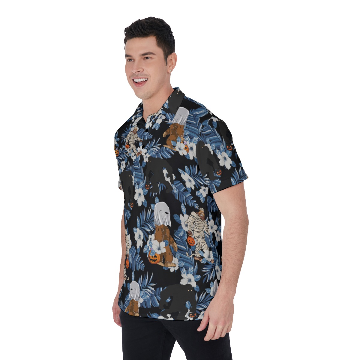 Funny Bigfoot Mummy Costume Hawaiian Polo Golf Shirt