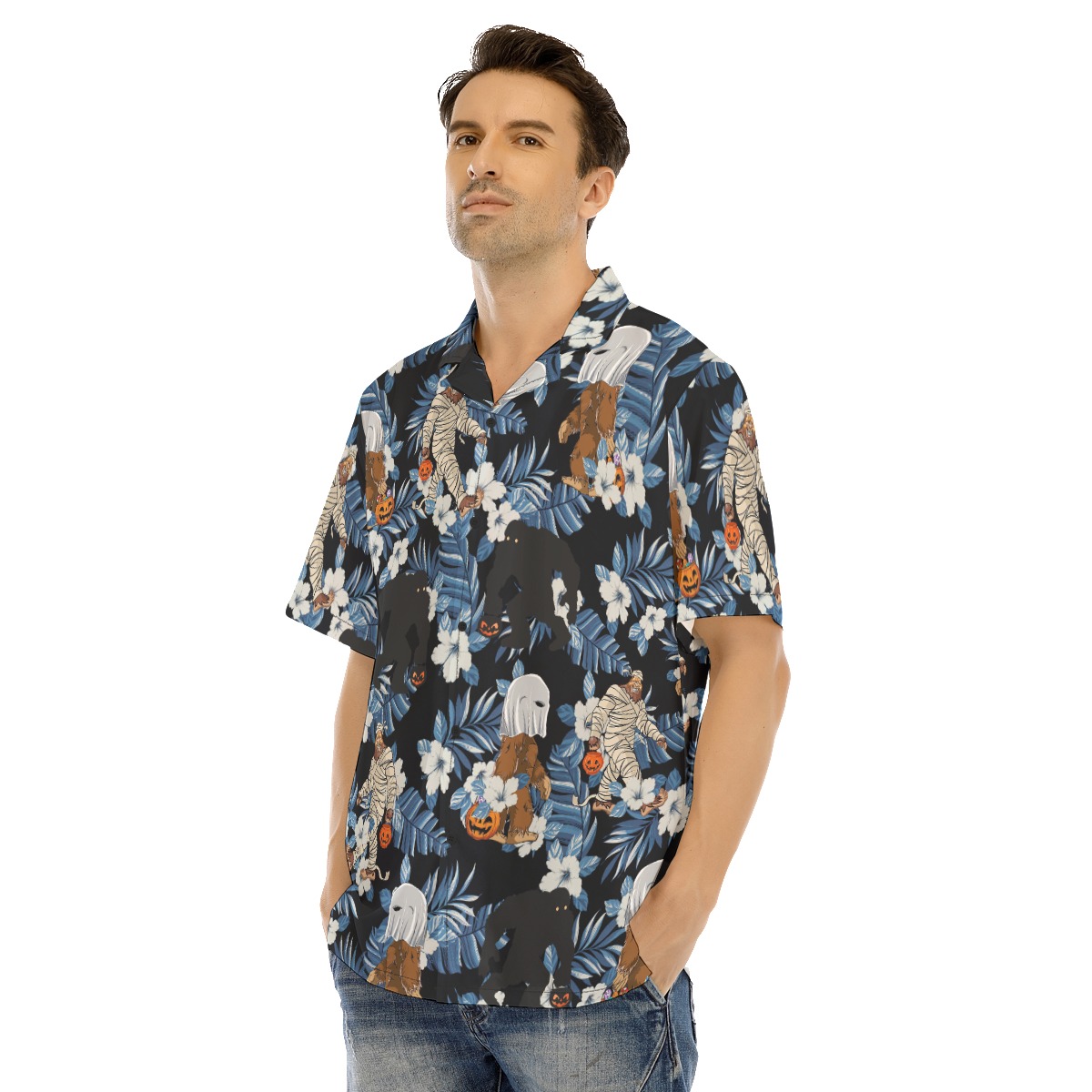 Bigfoot Mummy Halloween Hawaiian Shirt