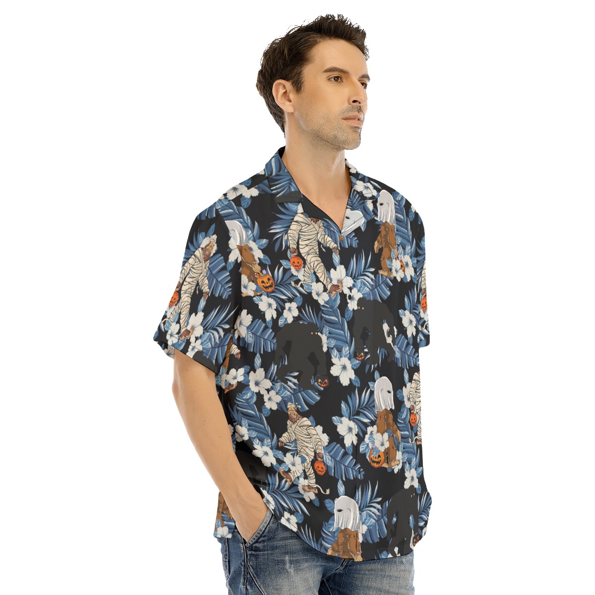 Bigfoot Mummy Halloween Hawaiian Shirt