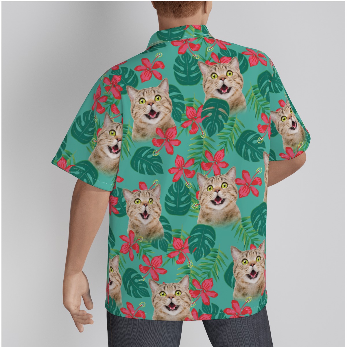 Funny Custom Hawaiian Shirt With Cat Face