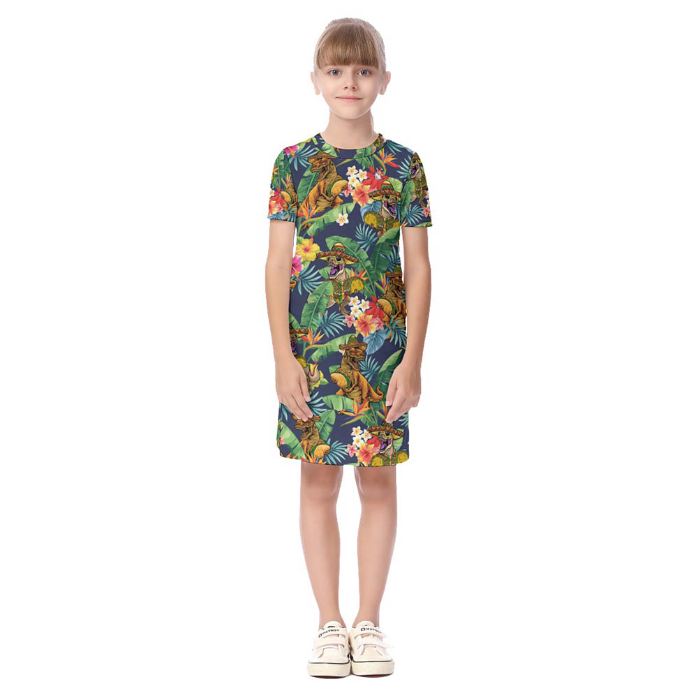 Funny Taco Dinosaur Tropical Family Matching Hawaiian Outfits