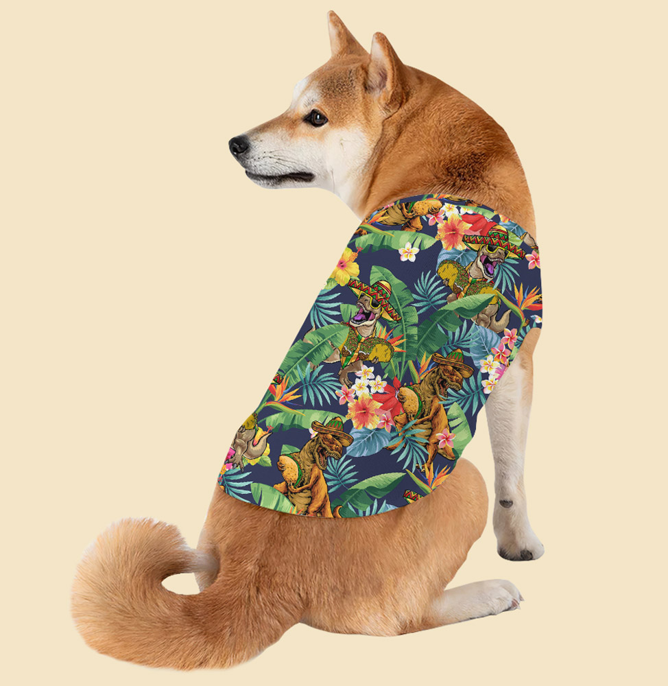 Funny Taco Dinosaur Tropical Family Matching Hawaiian Outfits